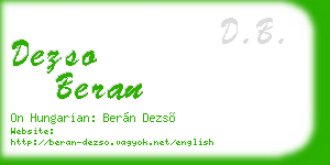 dezso beran business card
