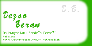 dezso beran business card